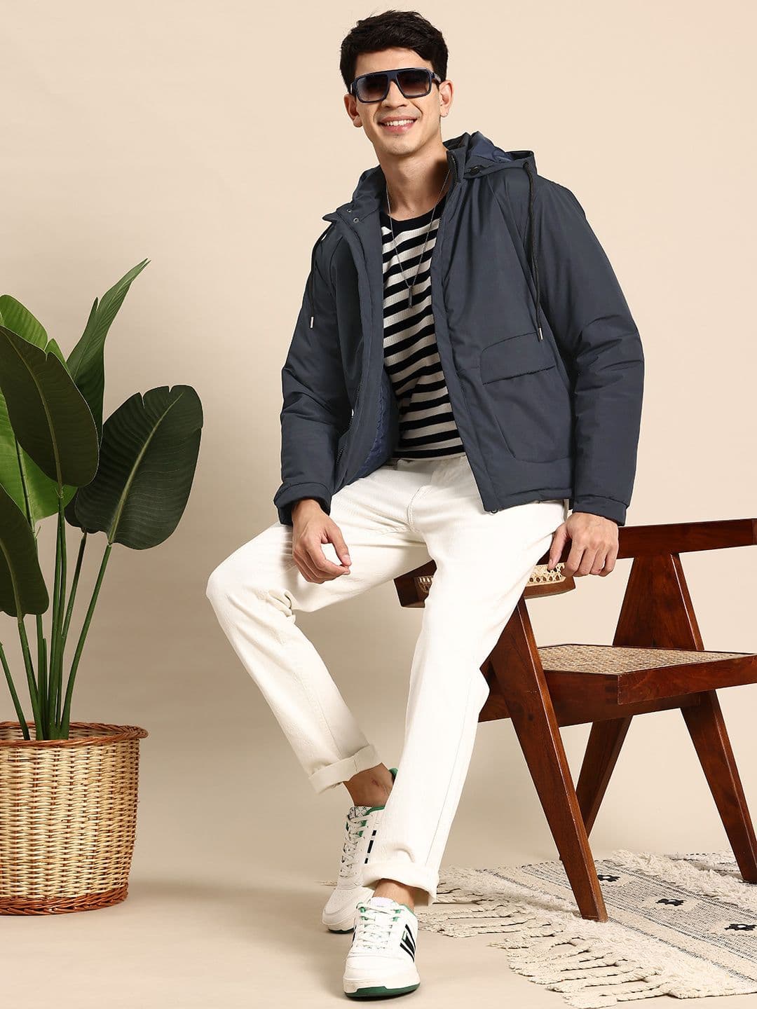 Mast & Harbour Hooded Padded Jacket - view 1