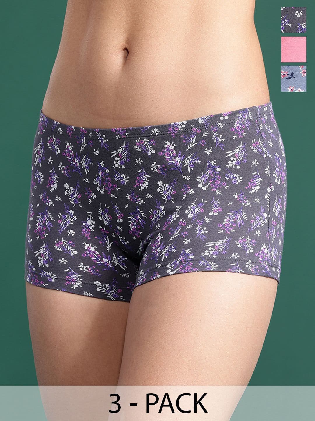 DressBerry Pack Of 3 Assorted Mid-Rise Boy Shorts - view 1