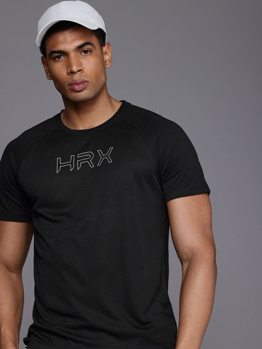HRX by Hrithik Roshan Brand Logo Printed Rapid Dry Antimicrobial Finish Running T-shirt - view 1