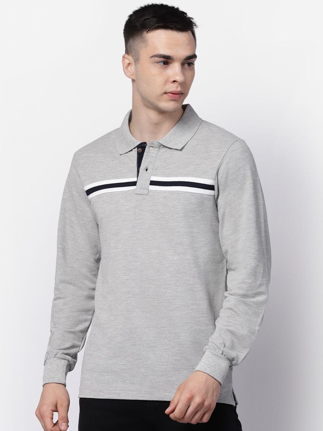 Kalt Polo Collar Long Sleeves Cotton Casual T-shirt - view 1