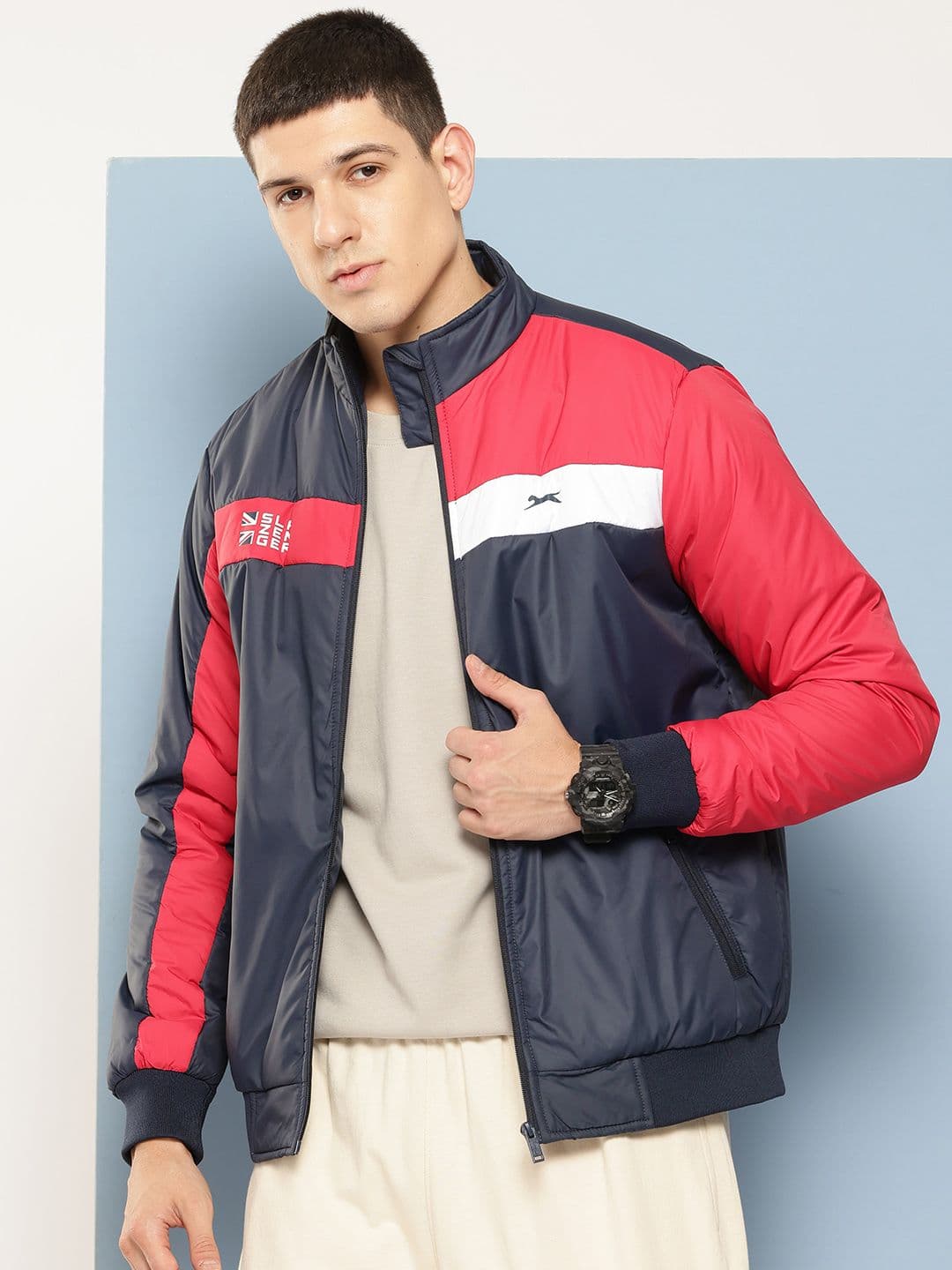 Slazenger Colourblocked Mock Collar Bomber Jacket - view 1
