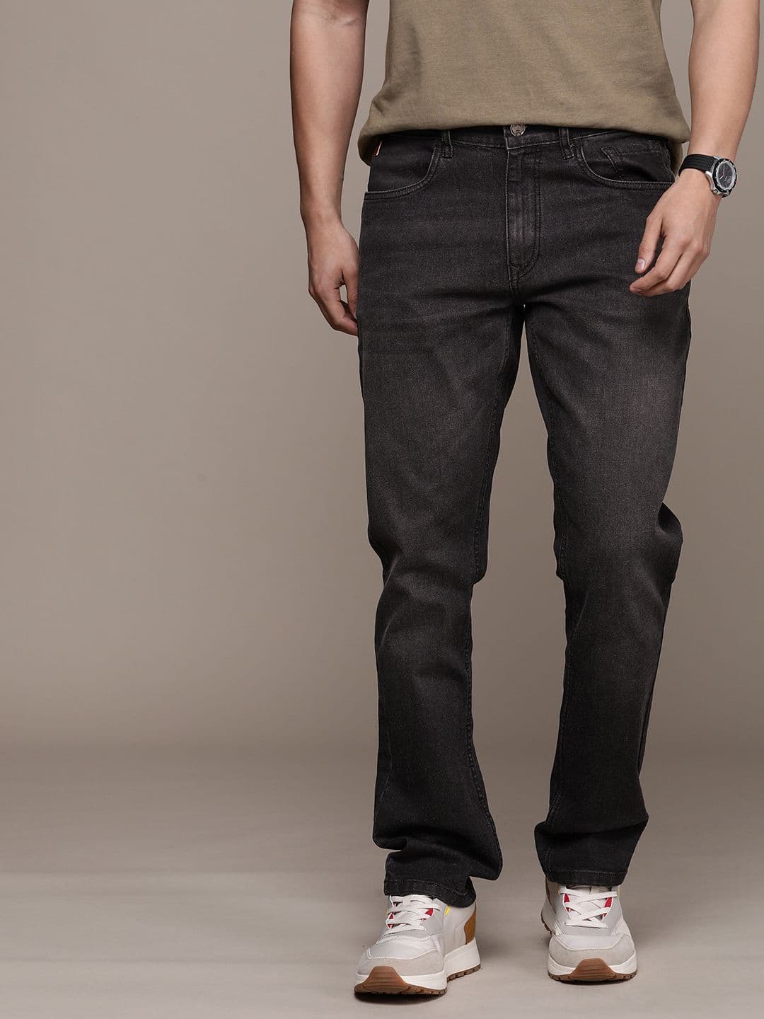 WROGN Men Straight Fit Light Fade Stretchable Jeans - view 1