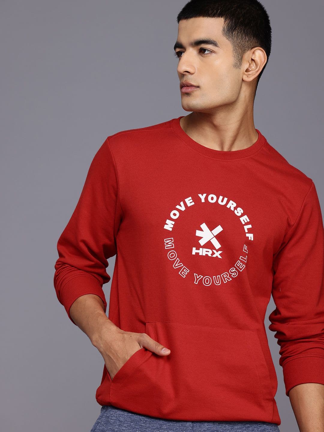 HRX by Hrithik Roshan Typography Print Training Sweatshirt - view 1