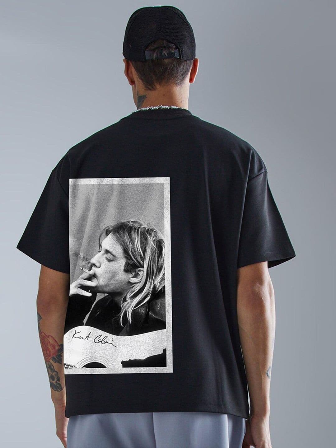 PRONK Round Neck Short Sleeves Printed Pure Cotton Oversized T-shirt - view 1