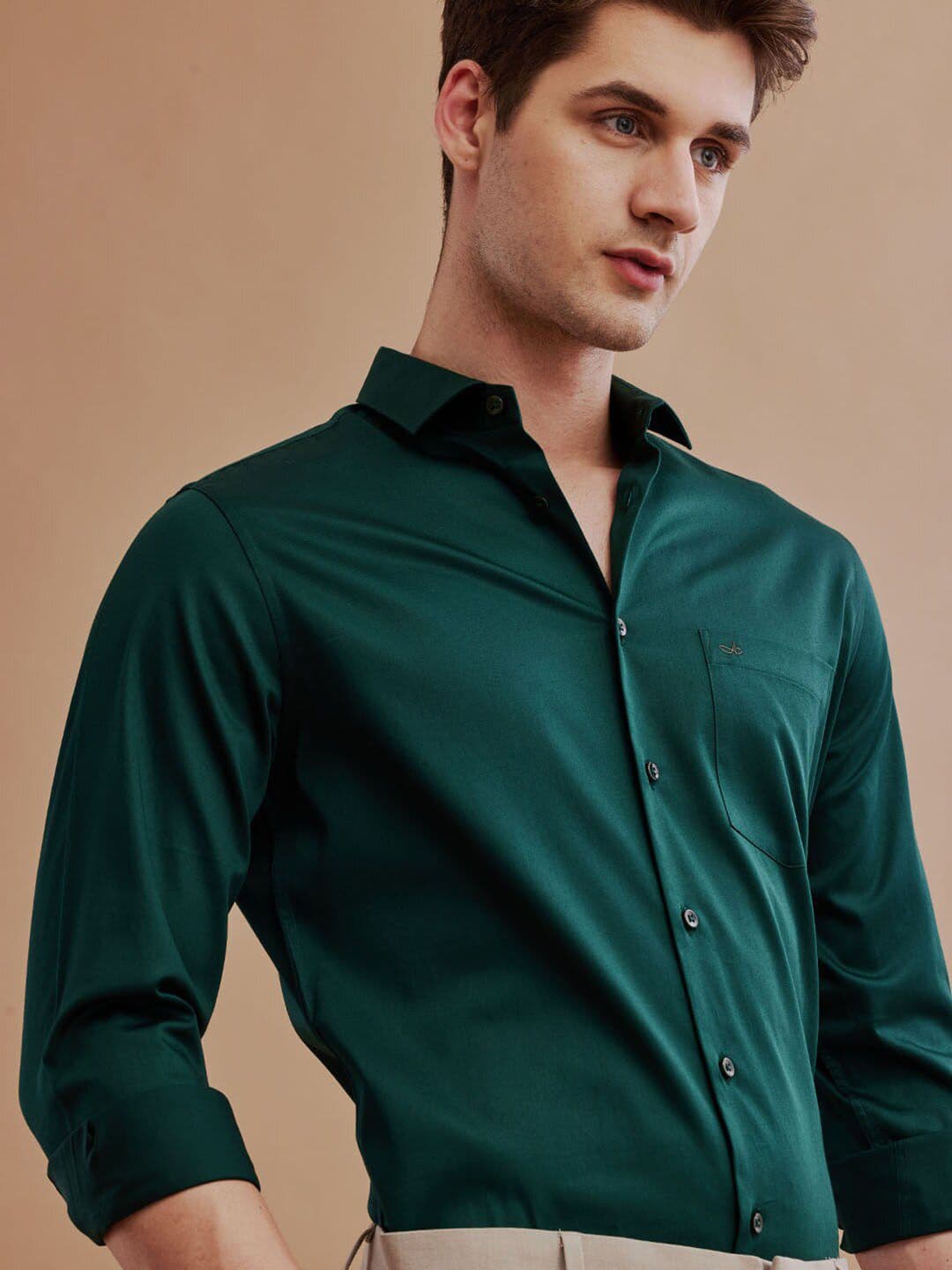 Aldeno Spread Collar Slim Fit Satin Formal Shirt - view 1