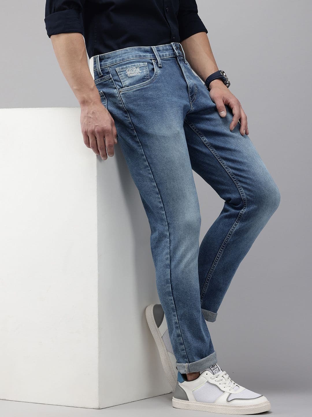 U.S. Polo Assn. Denim Co. Men Brandon Slim Fit Light Fade Stretchable Jeans - view 1
