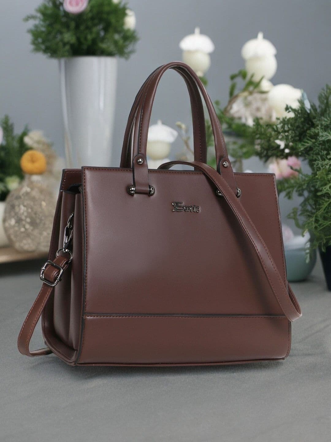 Exotic Structured Synthetic Leather Handheld Bag - view 1
