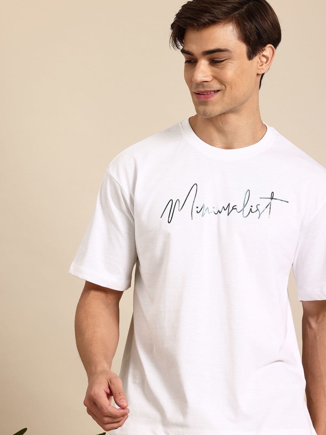 Mast & Harbour Men Typography Printed Oversized Drop-Shoulder Sleeves T-shirt - view 1