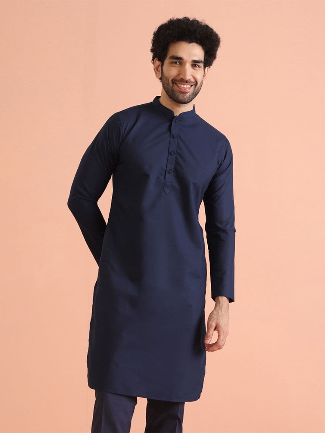 KISAH Mandarin Collar Long Sleeves Straight Kurta - view 1