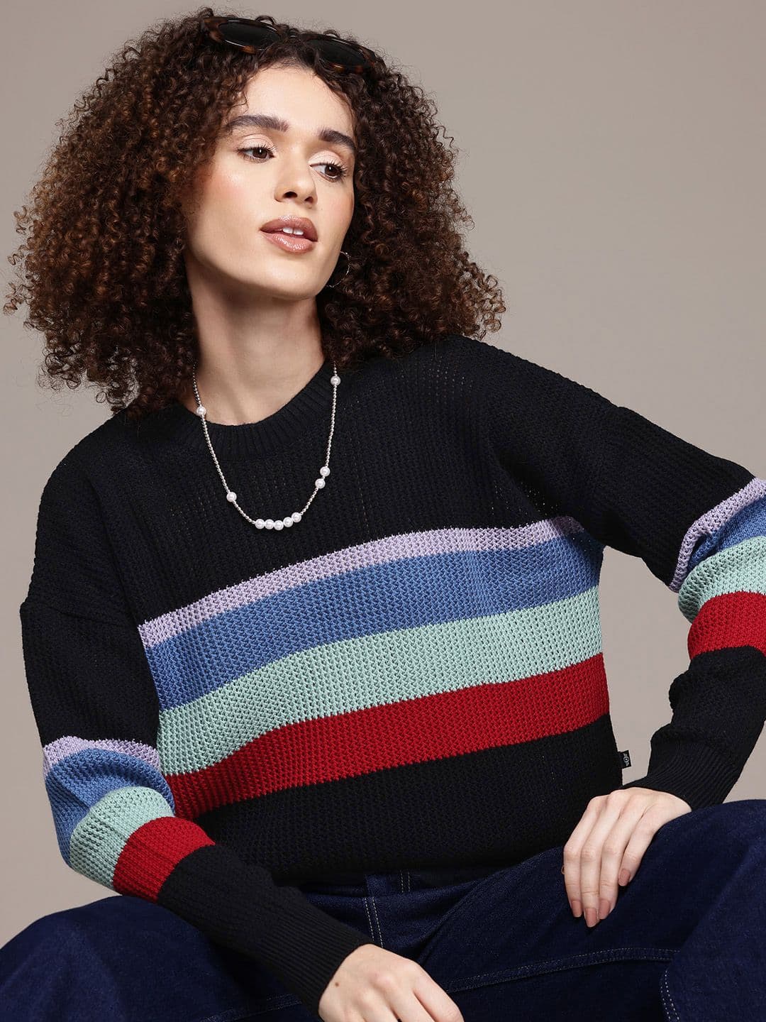 The Roadster Lifestyle Co. Striped Acrylic Sweater - view 1