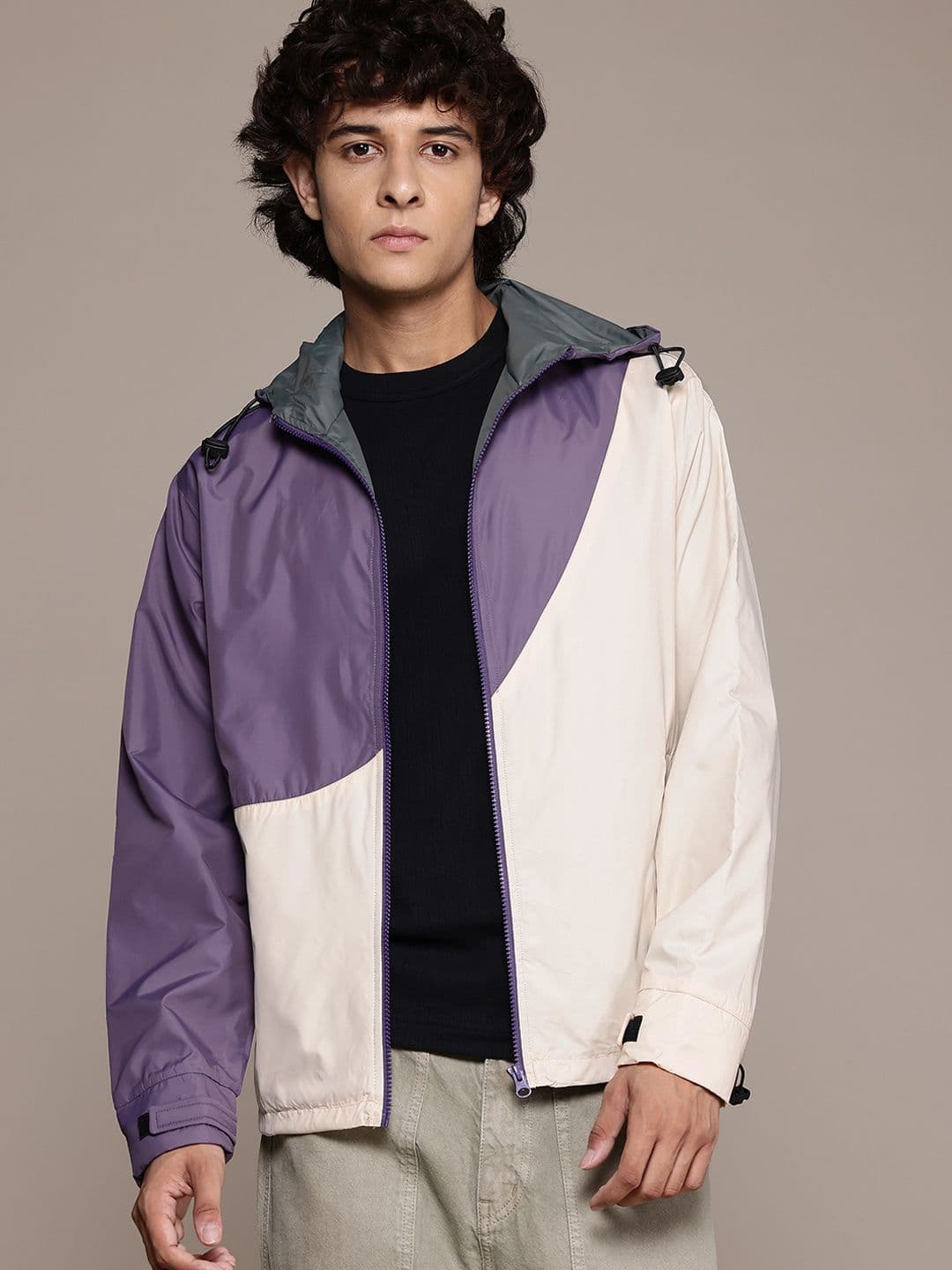 The Roadster Lifestyle Co. Colourblocked Hooded Tailored Jacket - view 1