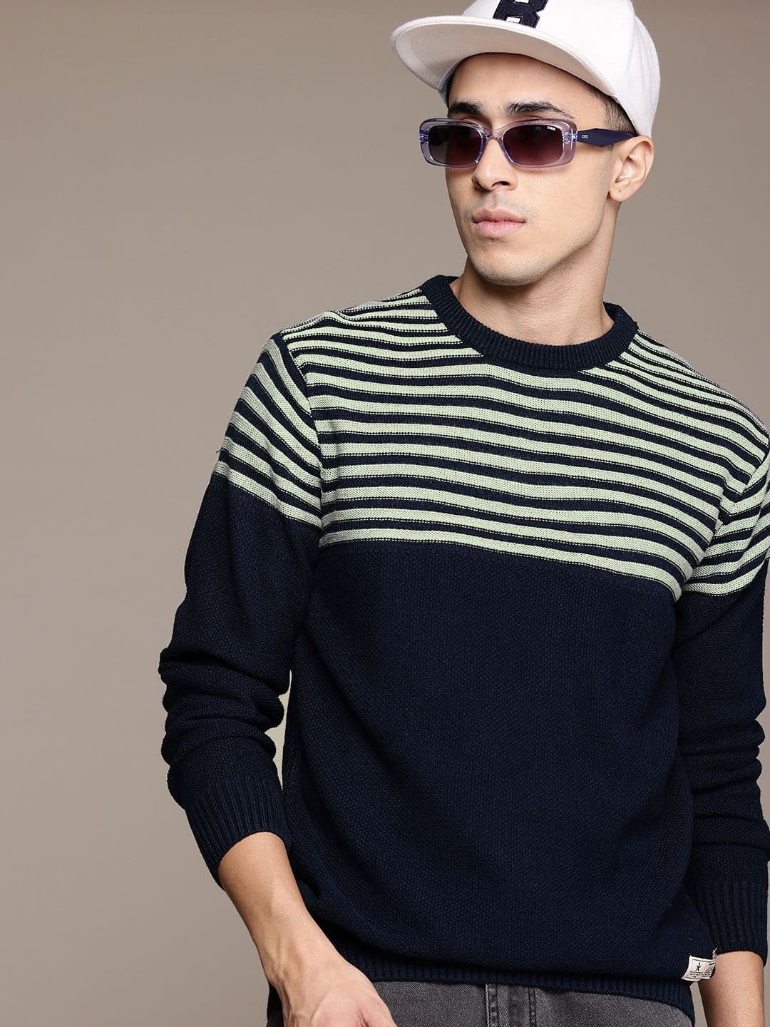 The Roadster Lifestyle Co. Striped Acrylic Pullover - view 1