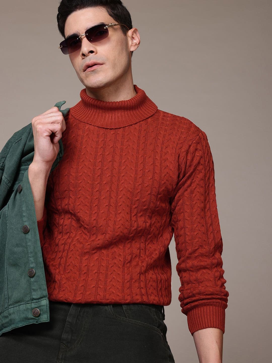 The Roadster Lifestyle Co. Turtle Neck Cable Knit Sweater - view 1
