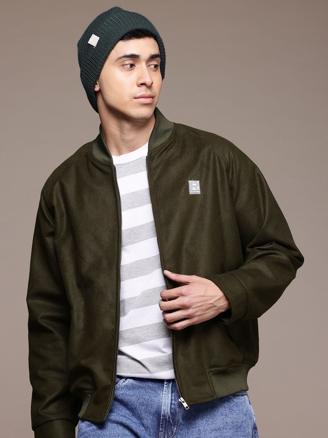 The Roadster Lifestyle Co. Suede Finish Bomber Jacket - view 1