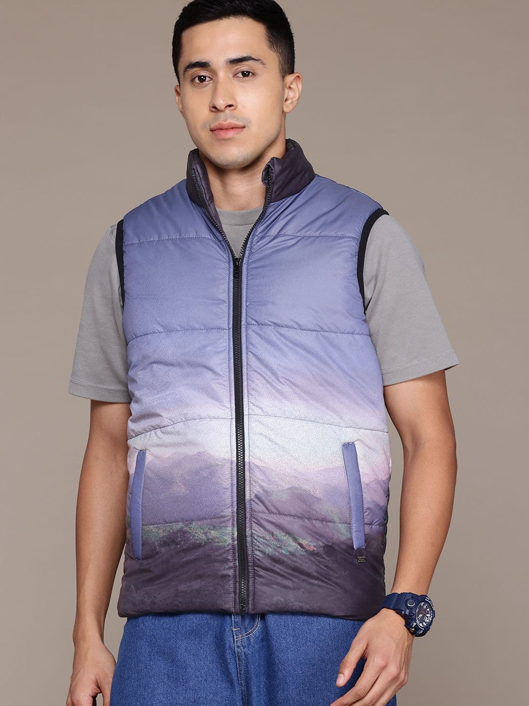 Roadster The Lifestyle Co. Colourblocked Gilet Padded Jacket - view 1