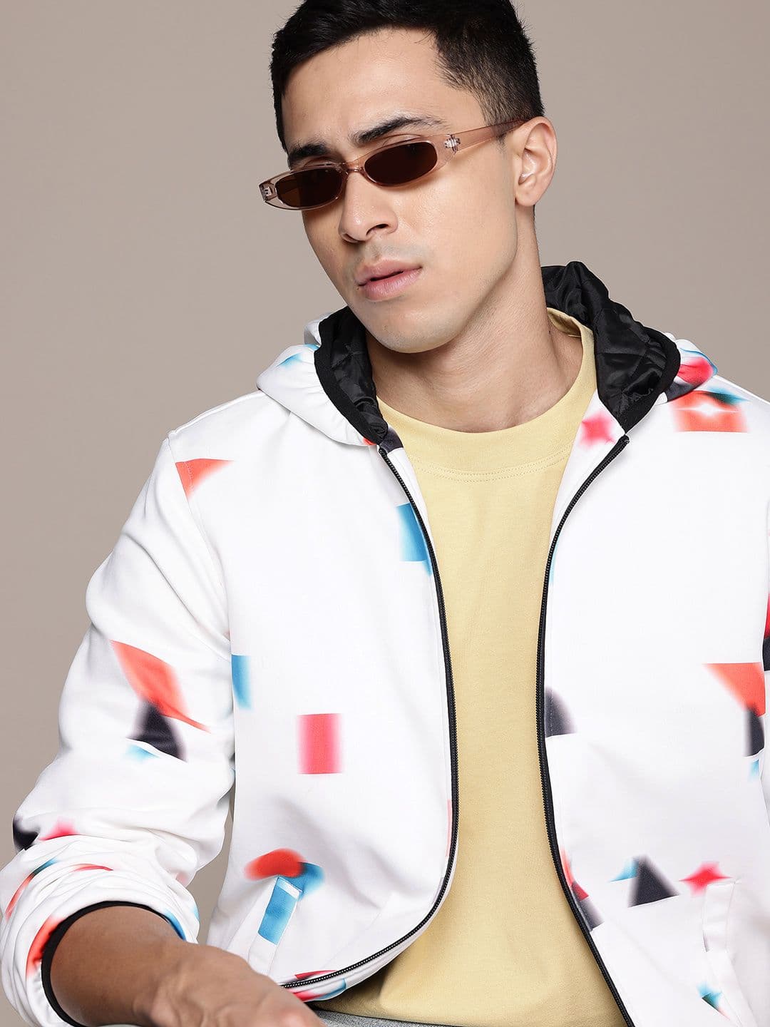The Roadster Lifestyle Co. Men Abstract Printed Hooded Jacket - view 1