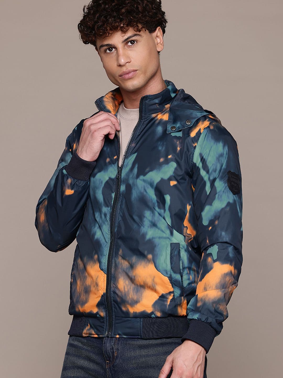 Roadster The Lifestyle Co. Tie and Dye Printed Bomber Jacket - view 1