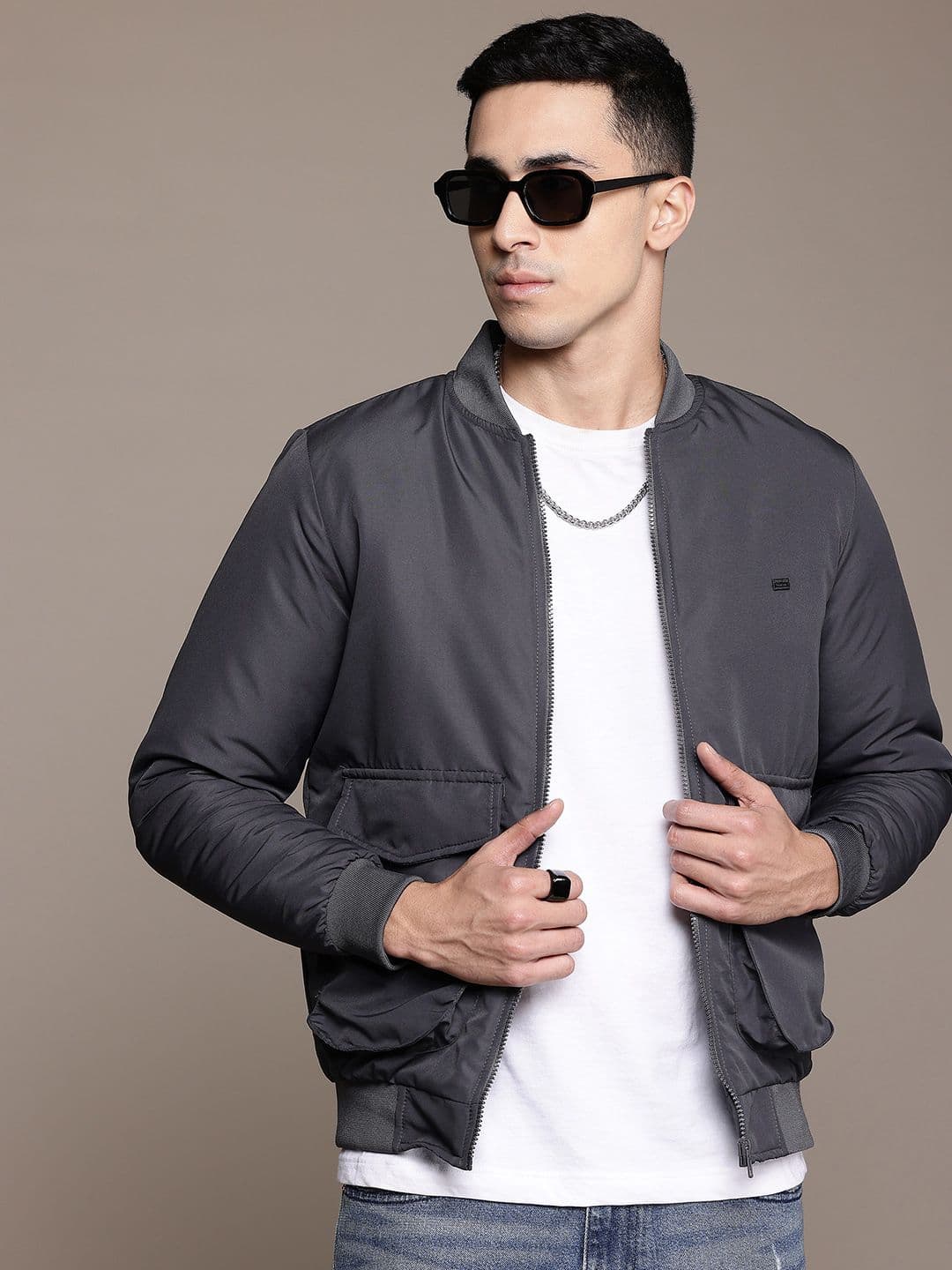 The Roadster Lifestyle Co. Oversized Pockets Bomber Jacket - view 1