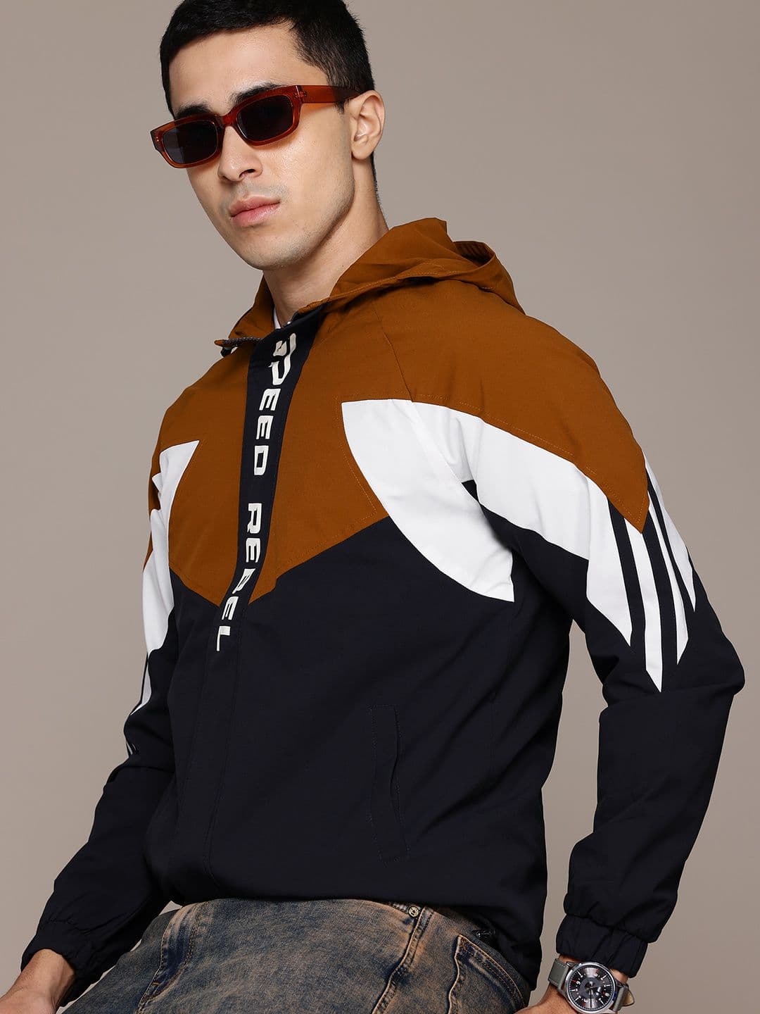 The Roadster Lifestyle Co. Colourblocked Hooded Tailored Jacket - view 1