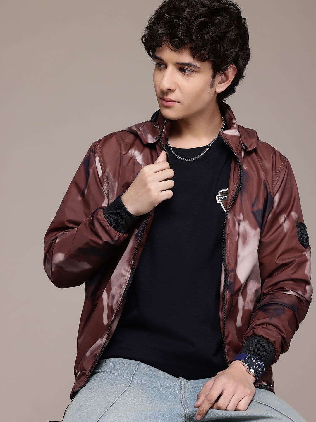 The Roadster Lifestyle Co. Dyed Hooded Bomber Jacket - view 1