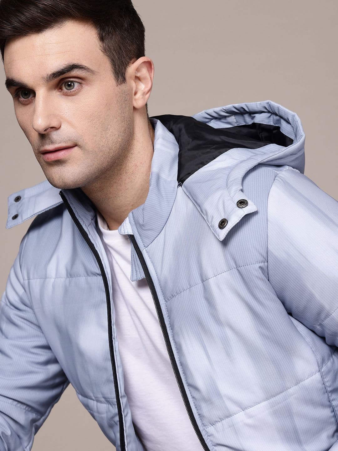 The Roadster Lifestyle Co. Tie & Dye Printed Hooded Padded Jacket - view 1