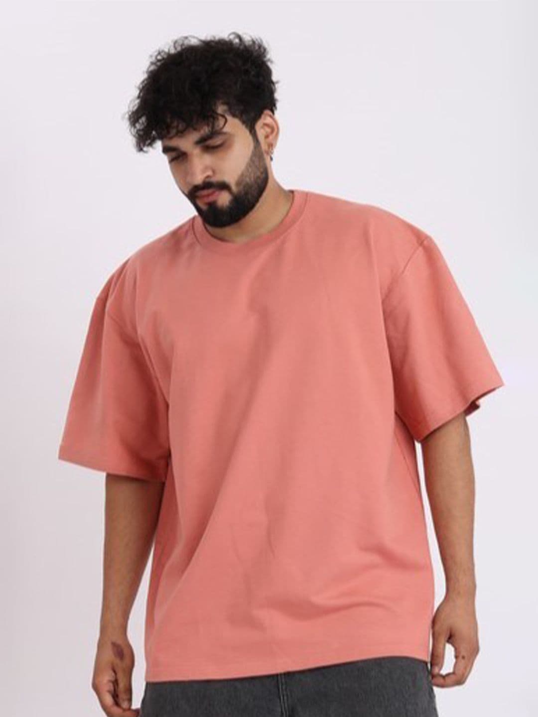 BROWN BROTHERS Unisex Drop-Shoulder Sleeves Pure Cotton Oversized T-shirt - view 1
