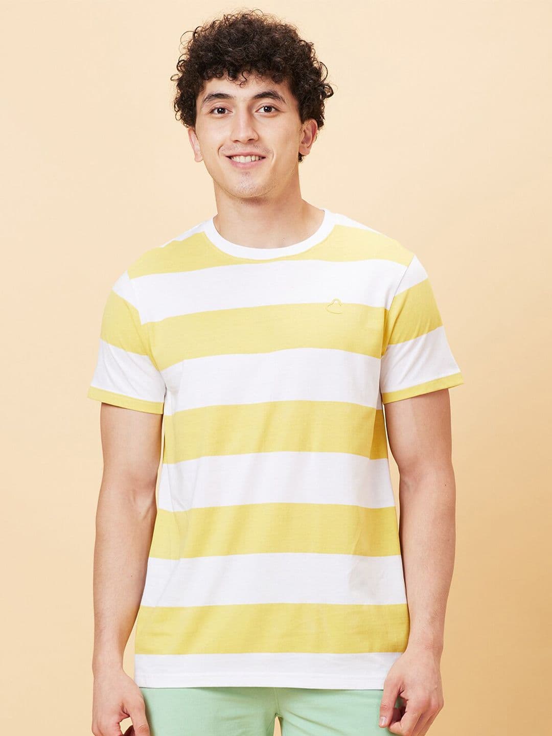 Being Human Striped Round Neck Pure Cotton Casual T-shirt - view 1