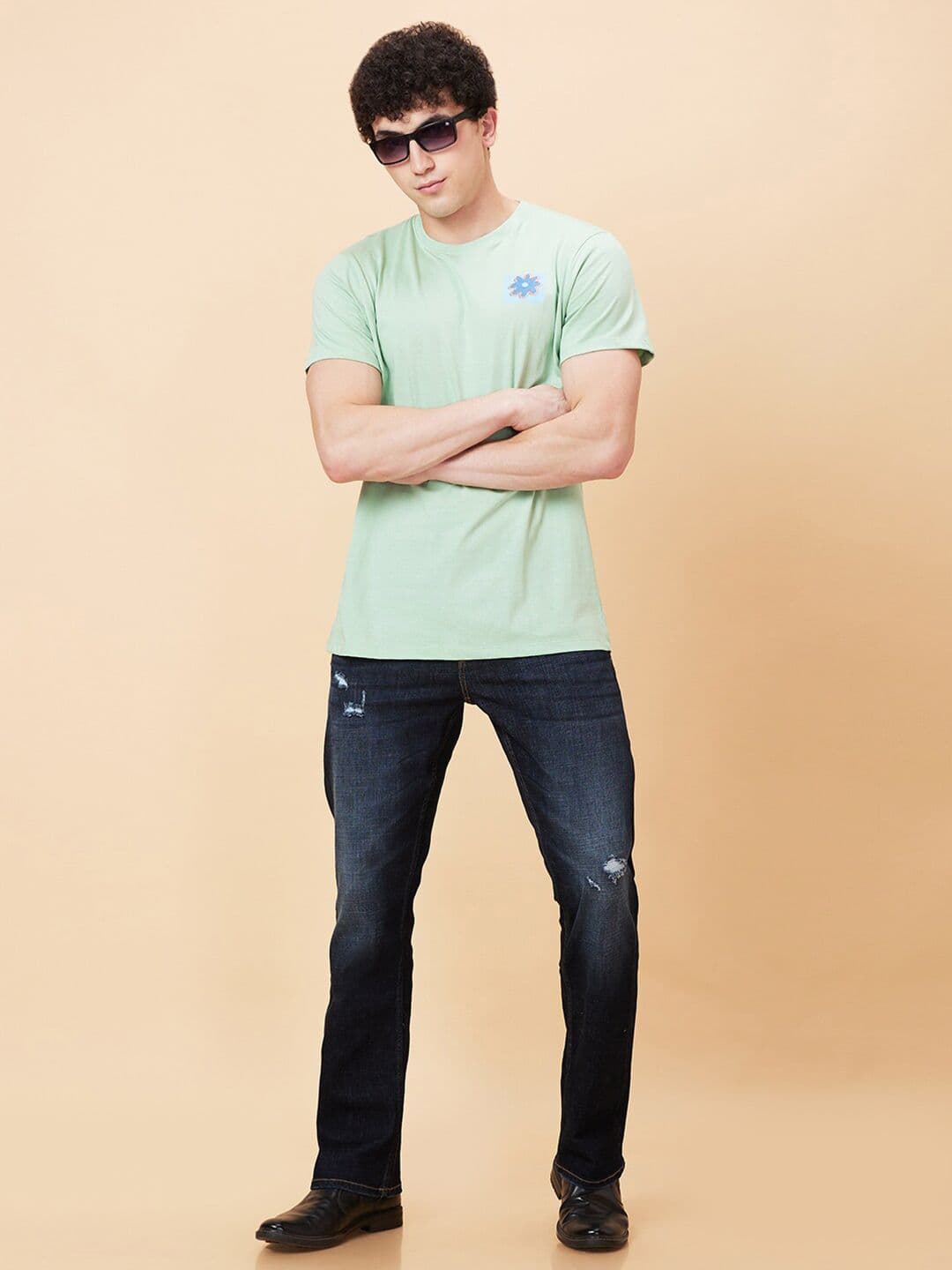 Being Human Typography Printed Round Neck Short Sleeves Pure Cotton Slim Fit T-shirt - view 1