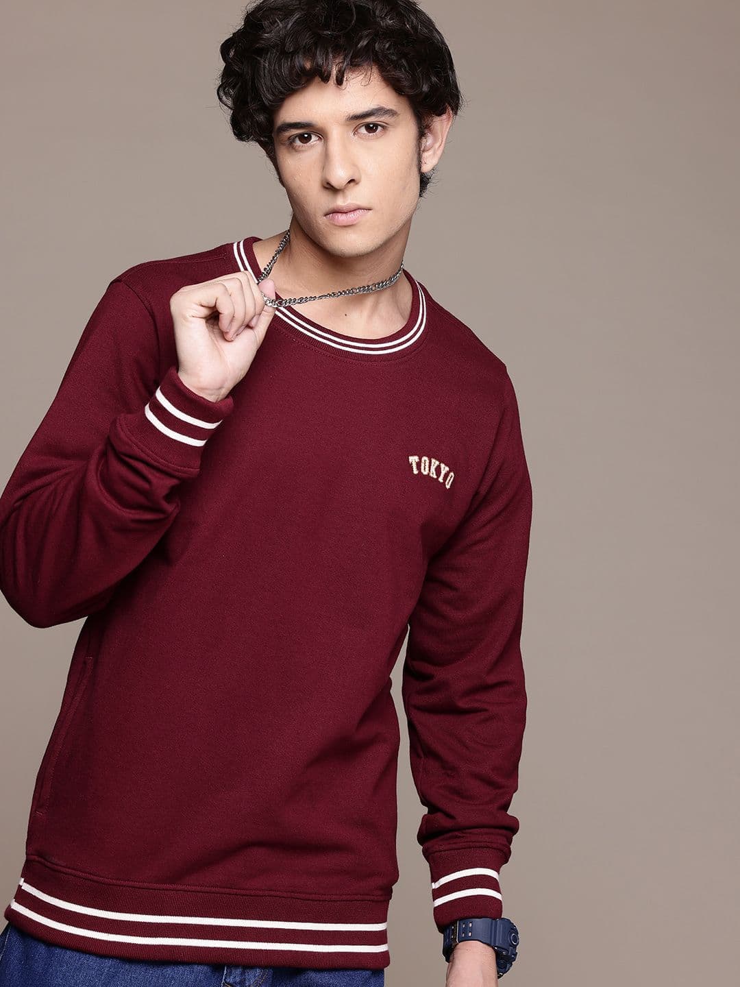 The Roadster Lifestyle Co. Striped Sweatshirt - view 1