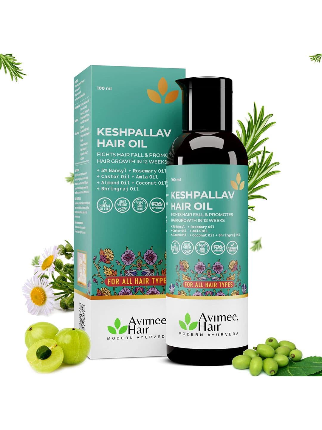 Avimee Herbal Keshpallav Hair Oil - 100 ml - view 1