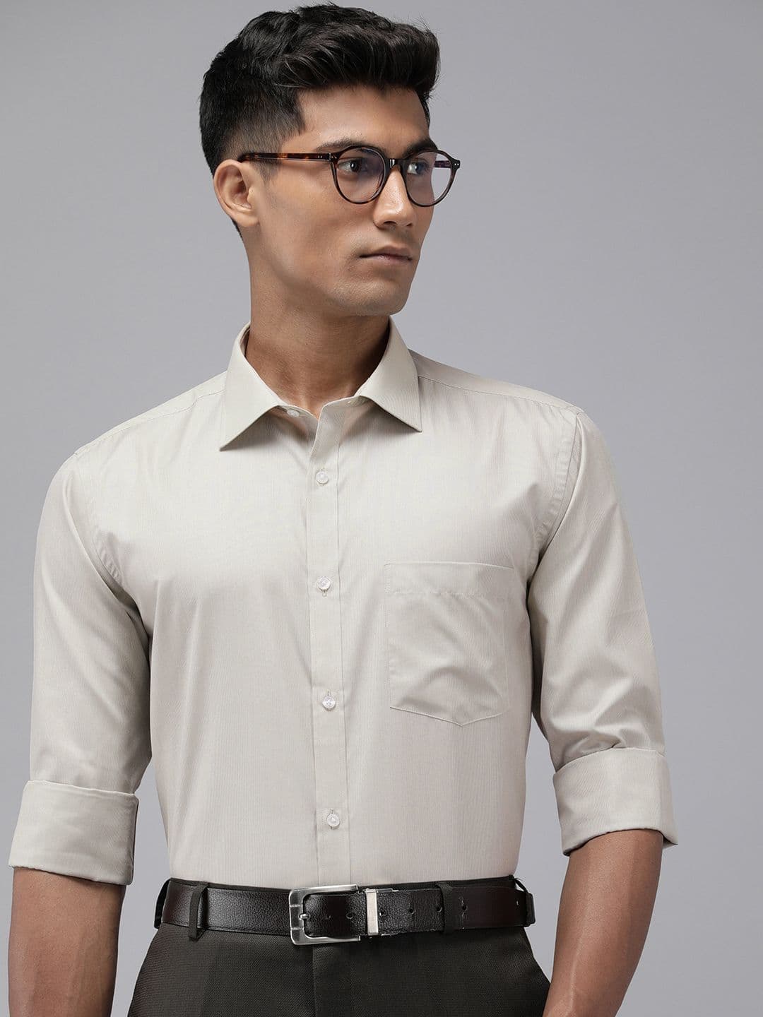 Park Avenue Self Design Slim Fit Opaque Formal Shirt - view 1