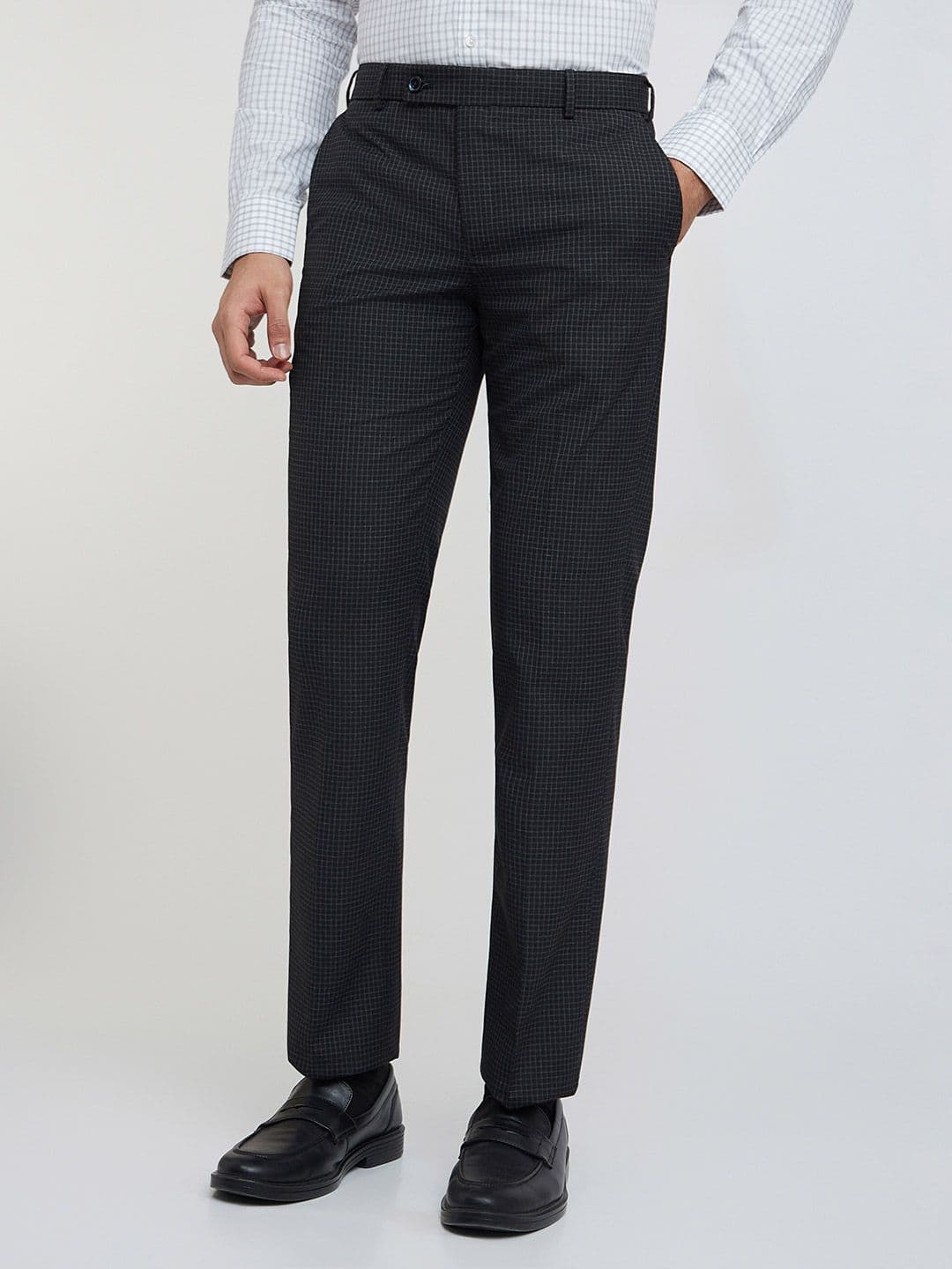 Park Avenue Men Checked Formal Trousers - view 1