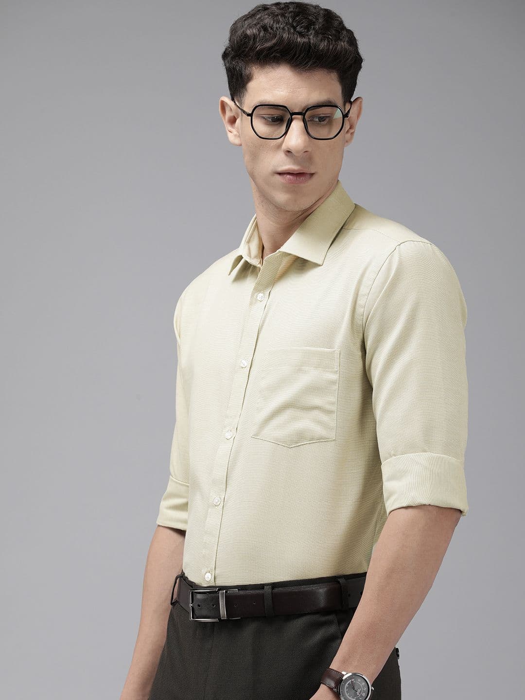 Park Avenue Self Design Slim Fit Opaque Formal Shirt - view 1