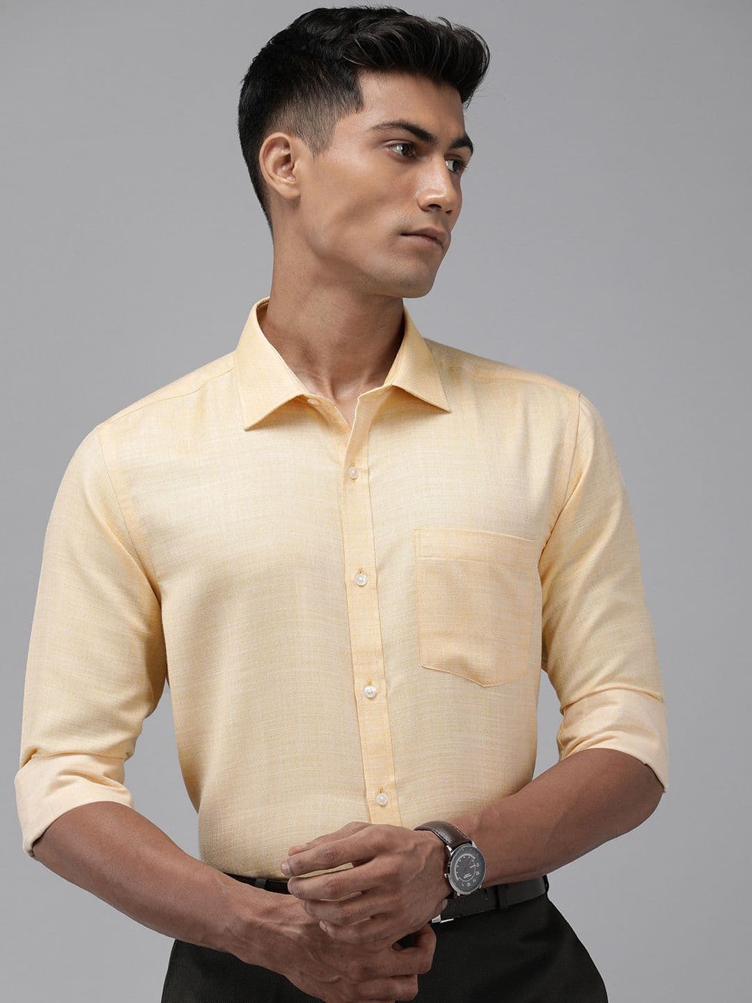 Park Avenue Self Design Slim Fit Textured Formal Shirt - view 1