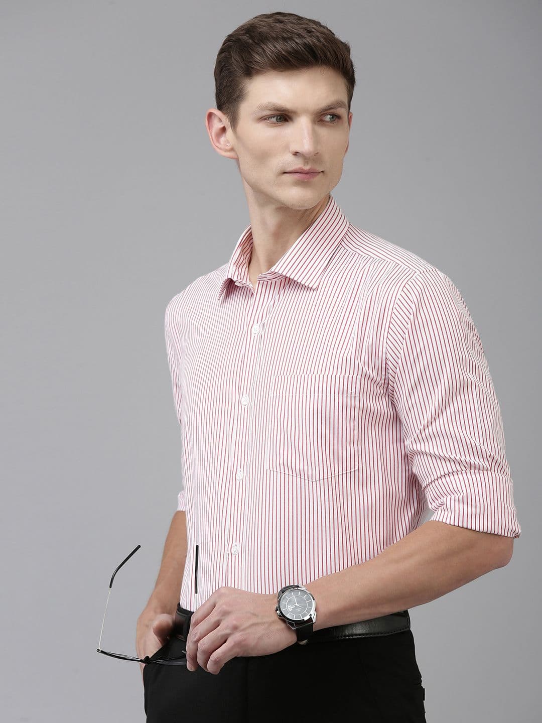 Park Avenue Slim Fit Vertical Stripes Formal Shirt - view 1