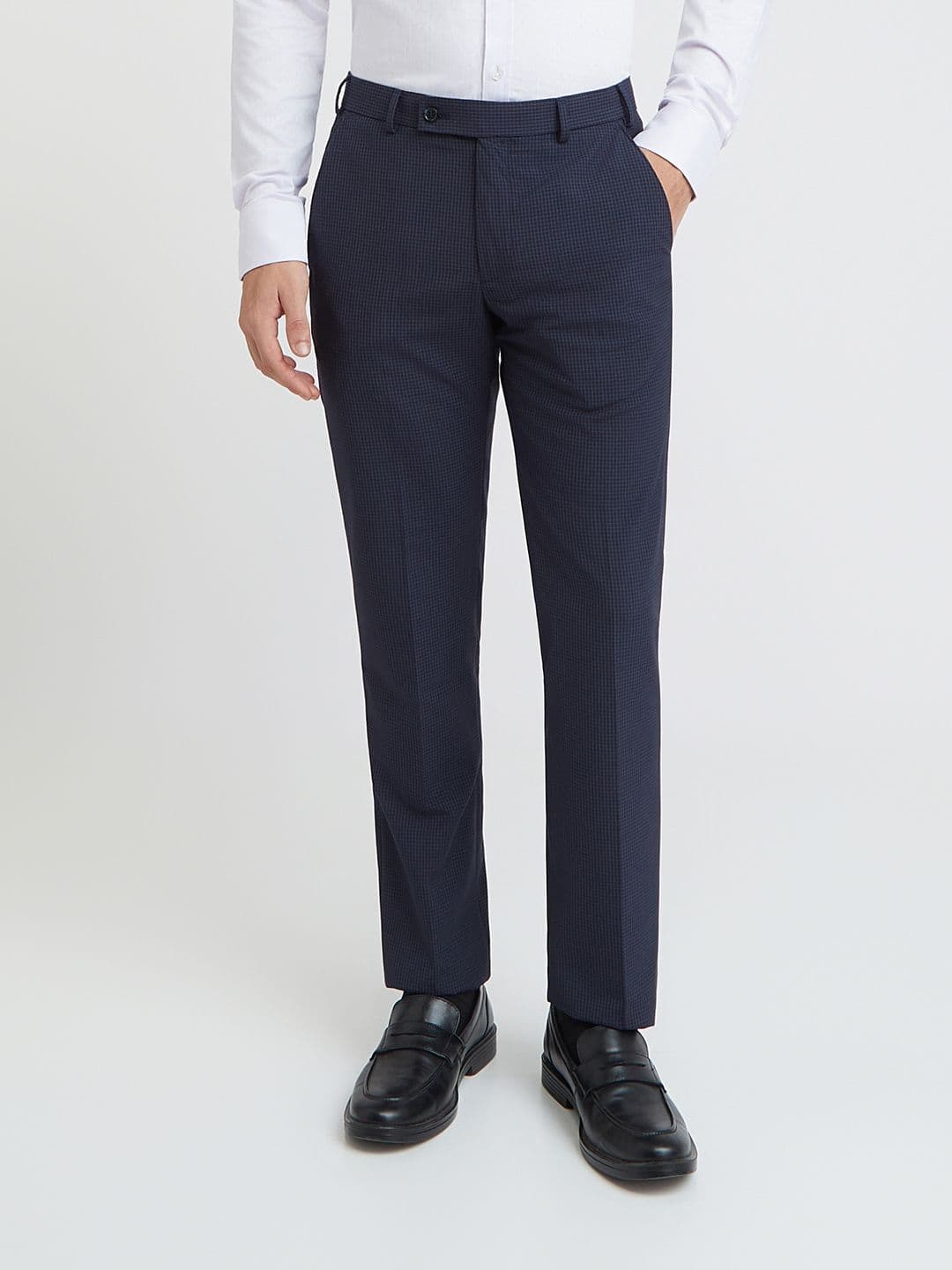 Park Avenue Men Checked Formal Trousers - view 1