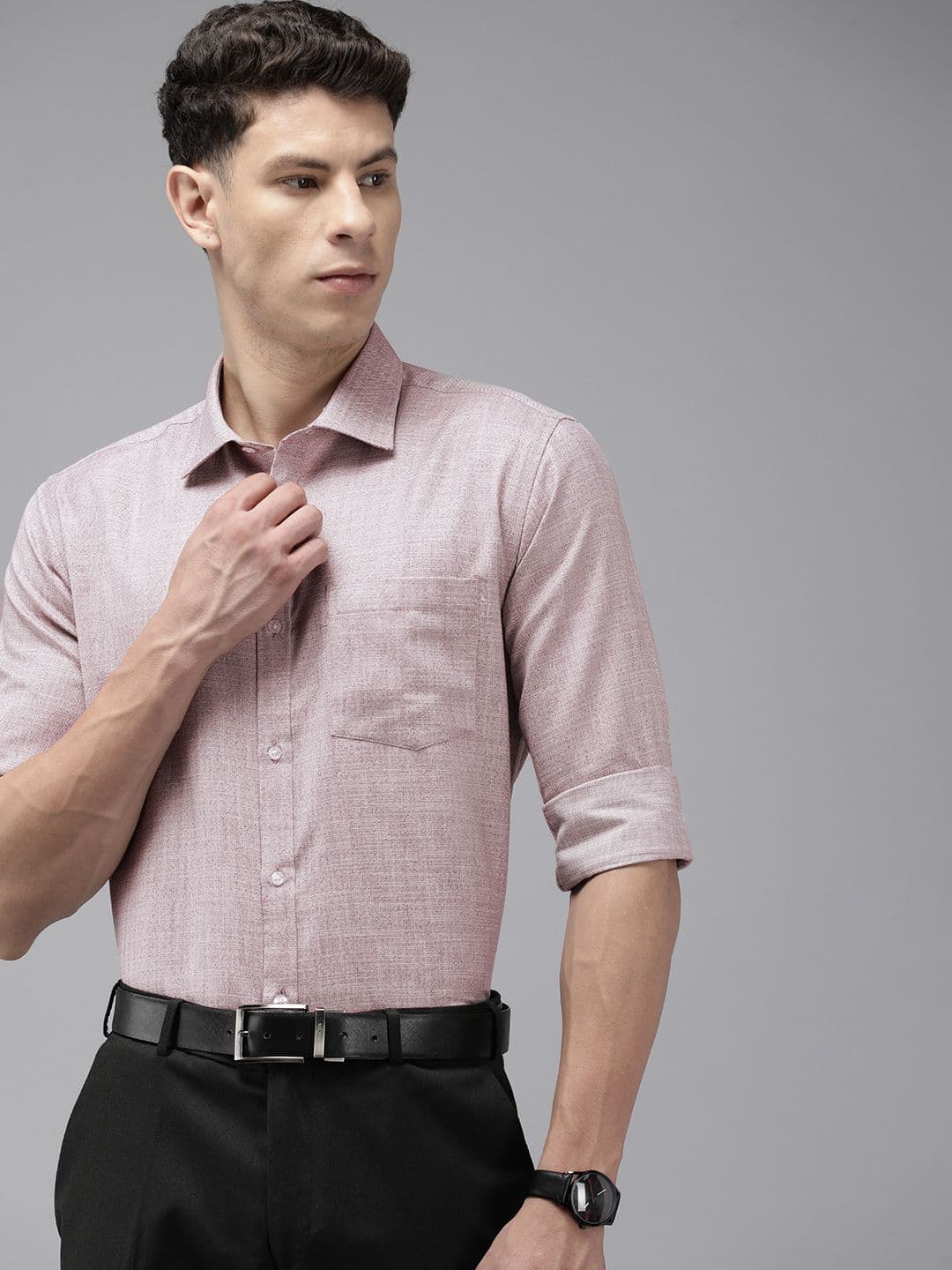 Park Avenue Slim Fit Self Design Opaque Formal Shirt - view 1