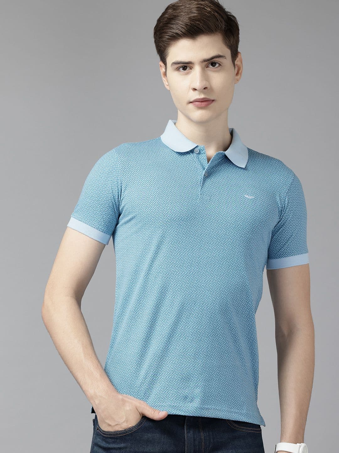 Park Avenue Printed Polo Collar Slim Fit T-shirt - view 1