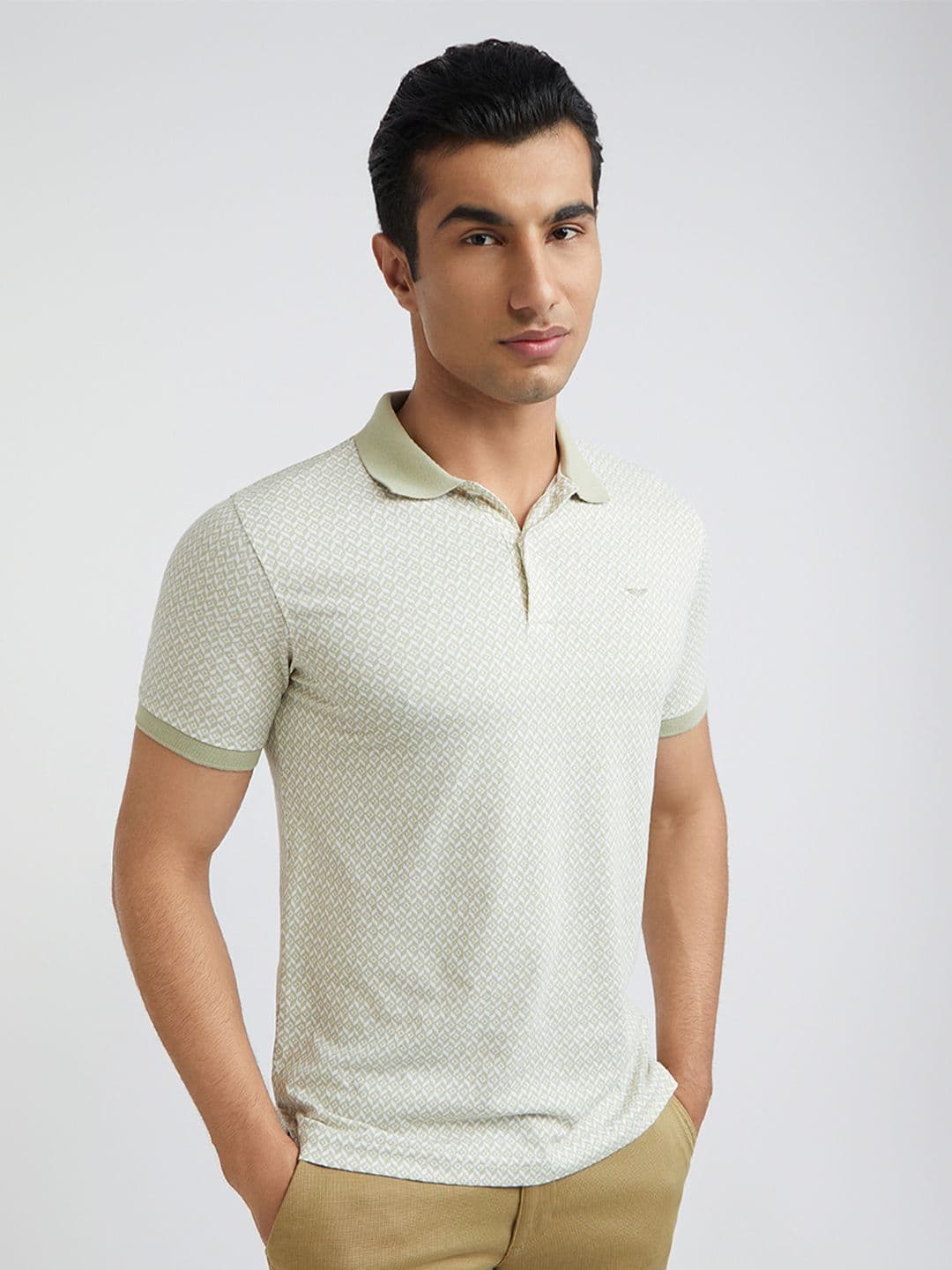 Park Avenue Printed Polo Collar Slim Fit T-shirt - view 1
