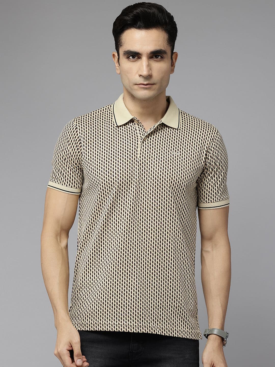 Park Avenue Printed Polo Collar Slim Fit T-shirt - view 1
