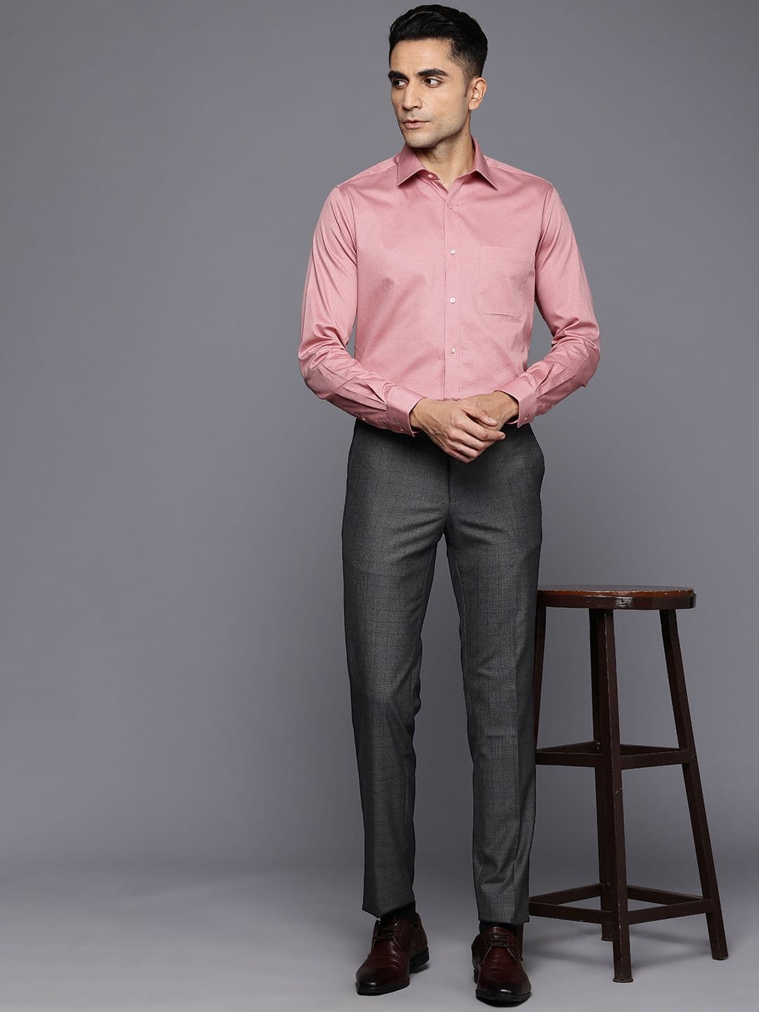 Raymond Men Checked Slim Fit Trousers - view 1