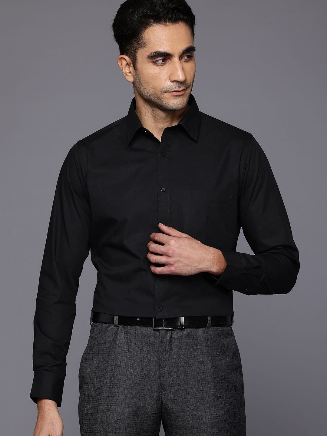 Raymond Pure Cotton Slim Fit Opaque Formal Shirt - view 1