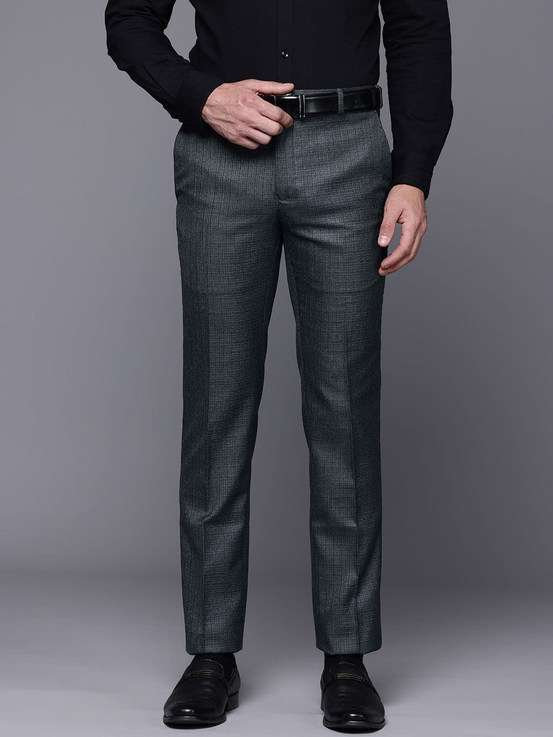 Raymond Men Textured Slim Fit Formal Trousers - view 1