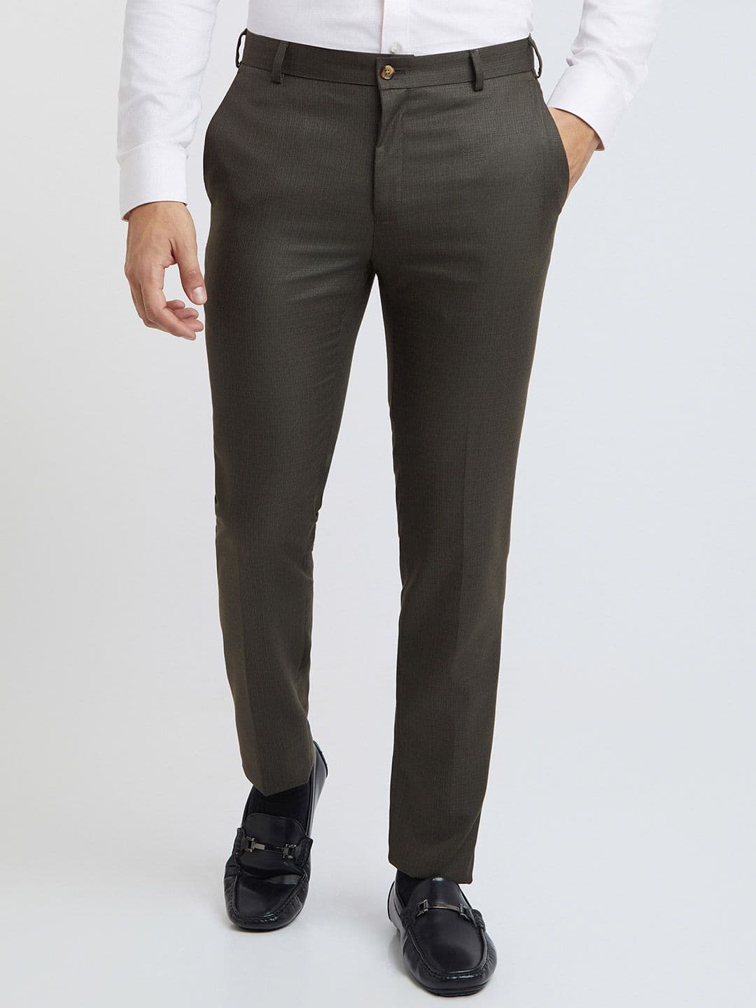 Raymond Men Textured Slim Fit Formal Trousers - view 1