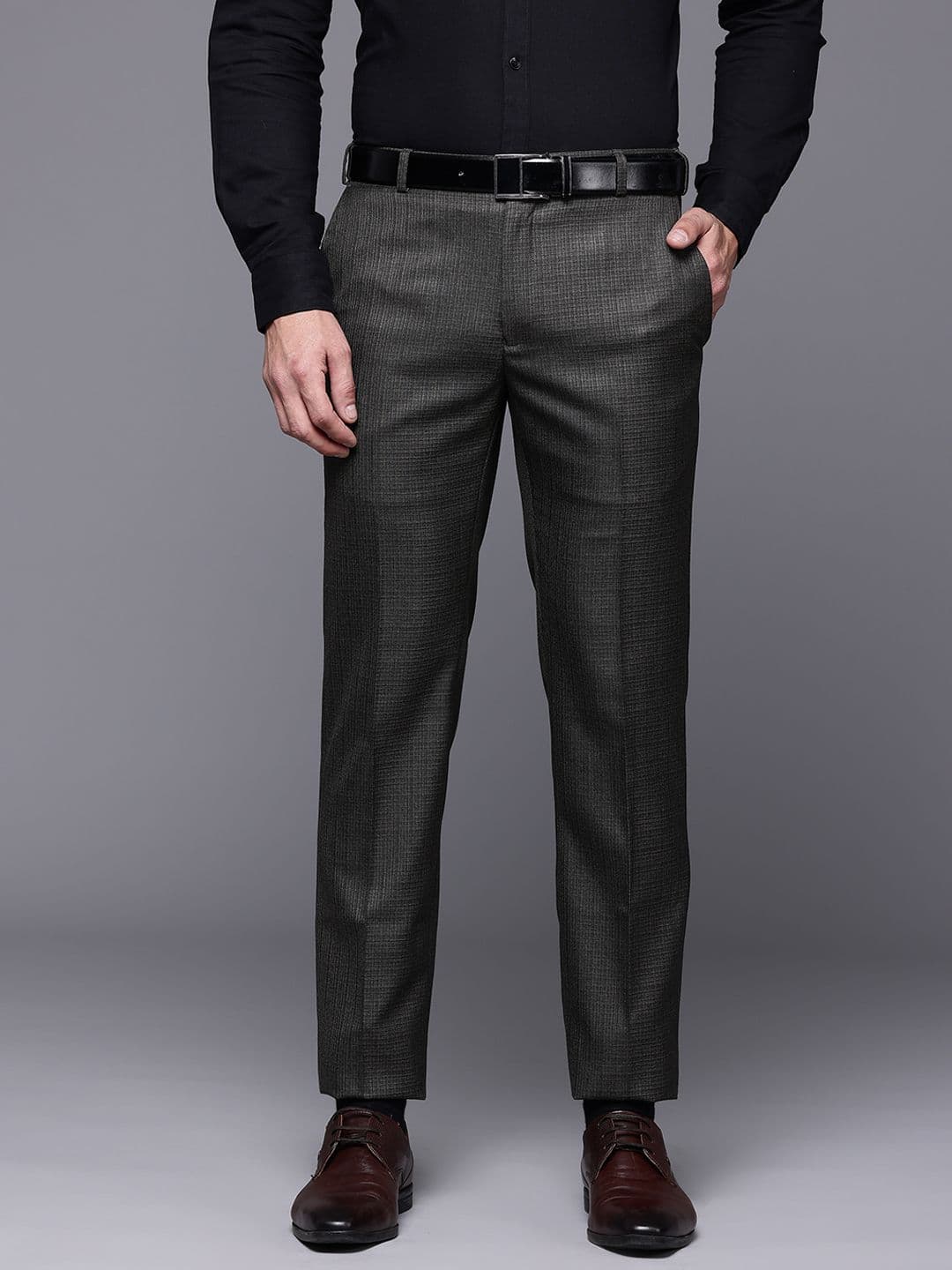 Raymond Men Textured Slim Fit Formal Trousers - view 1