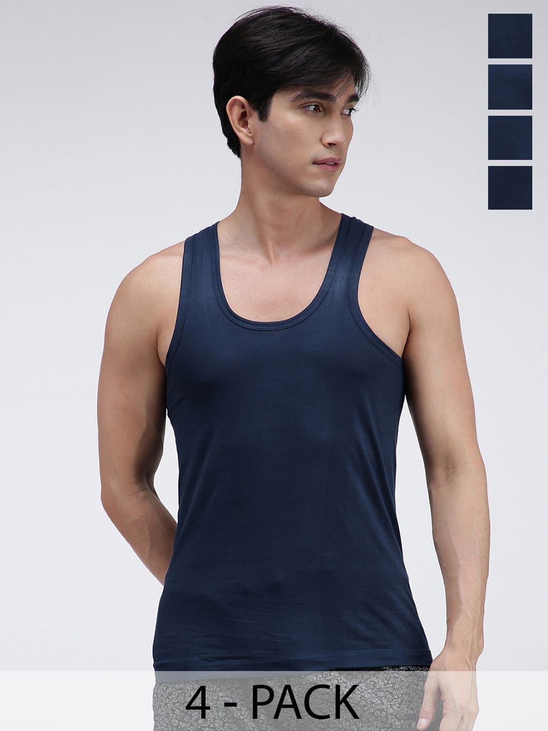 AMUL COMFY Pack Of 4 Pure Cotton Undershirt Innerwear Vests AC-CVESTRN-NVY-S-3PC - view 1