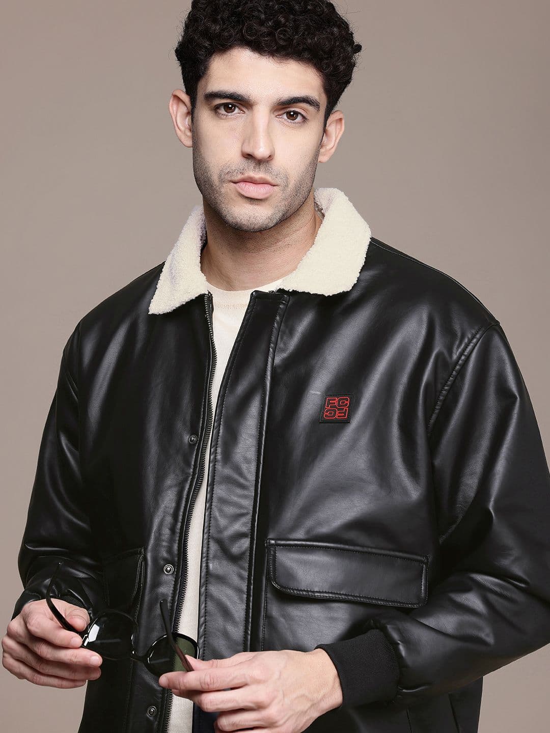 French Connection Spread Collar Biker Jacket - view 1