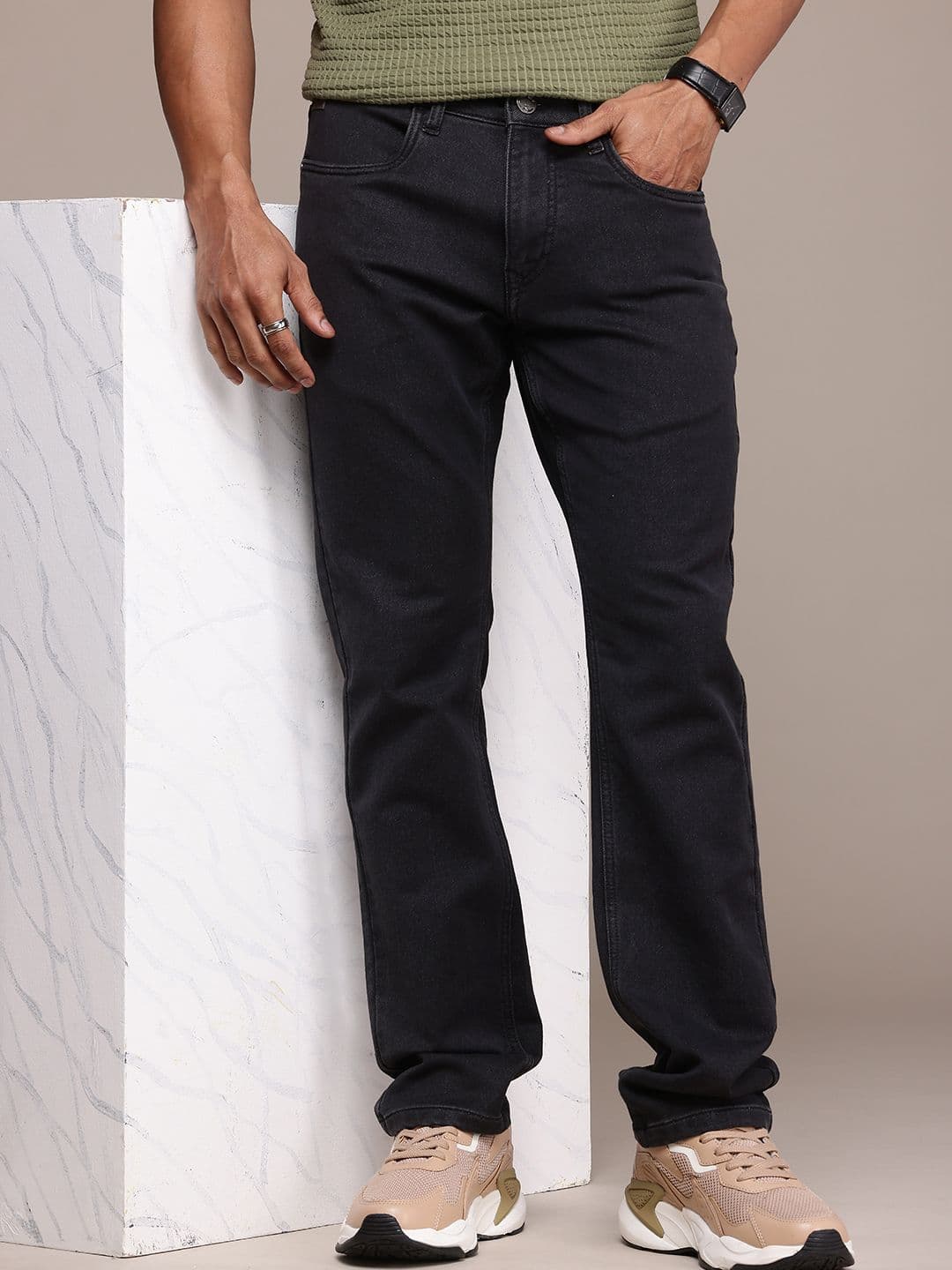 WROGN Men Straight Fit Stretchable Jeans - view 1