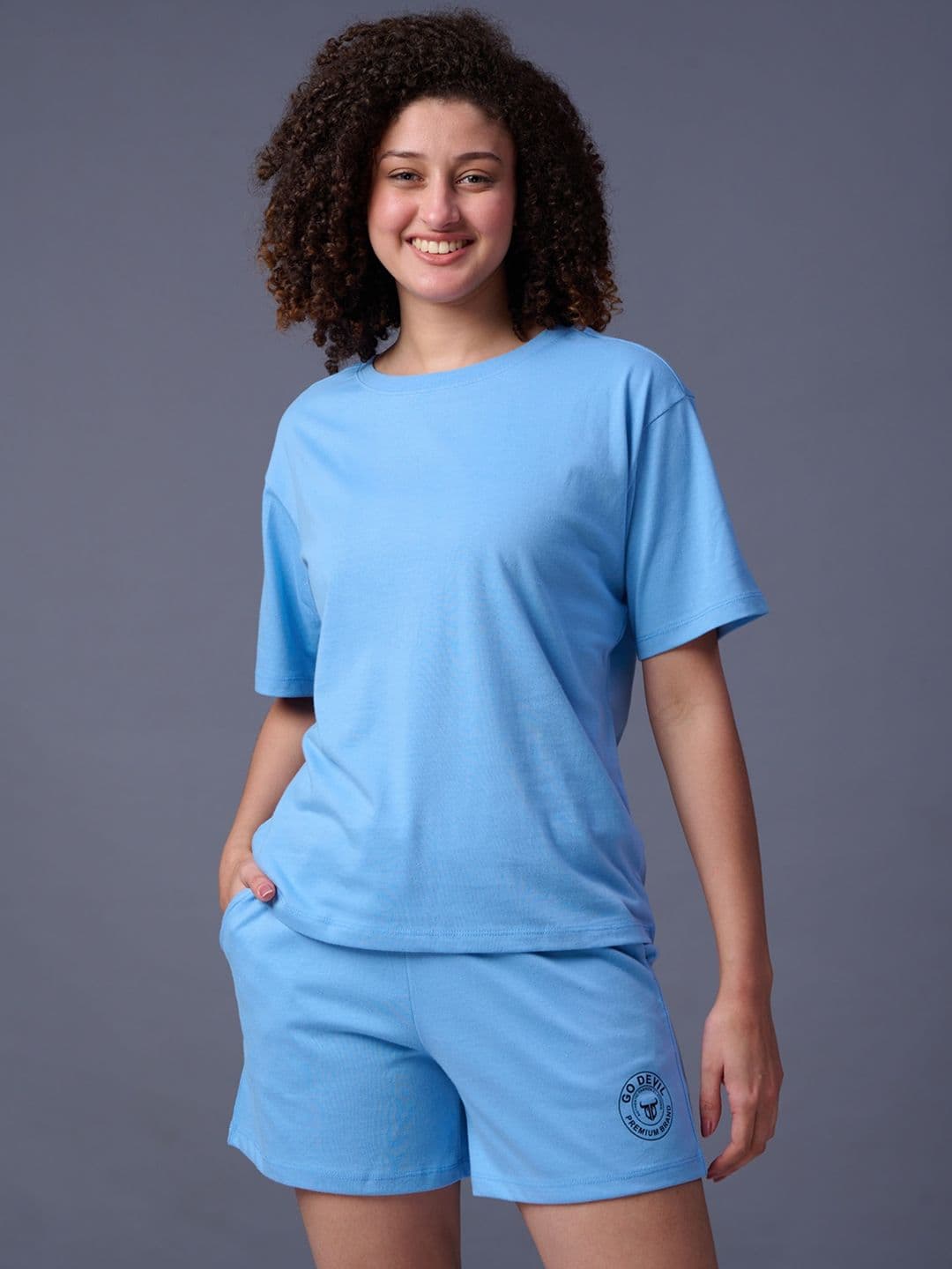 GO DEVIL Pure Cotton T-shirt With Shorts Co-Ords - view 1