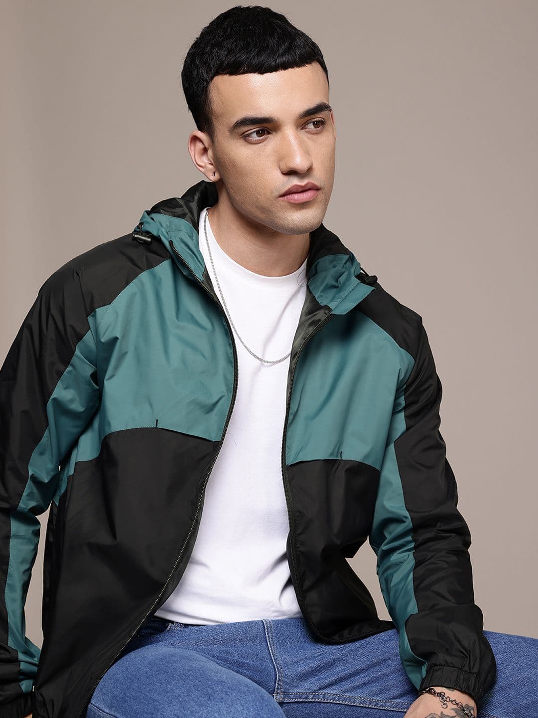 The Roadster Life Co. Long Sleeves Colourblocked Hooded Bomber Jacket - view 1